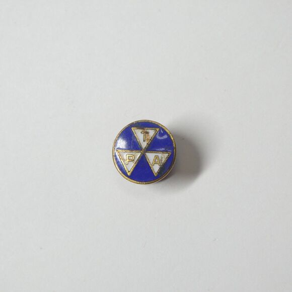 TPA Travelers Protective Association Enamel Lapel Pin Vintage Blue Screwback - Picture 2 of 6